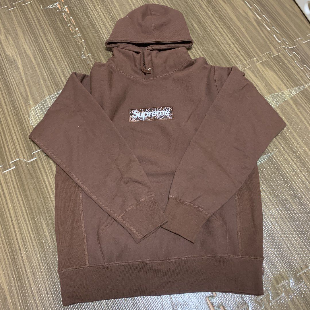 Supreme Bandana Box Logo Hooded Sweatshirt "Brown"