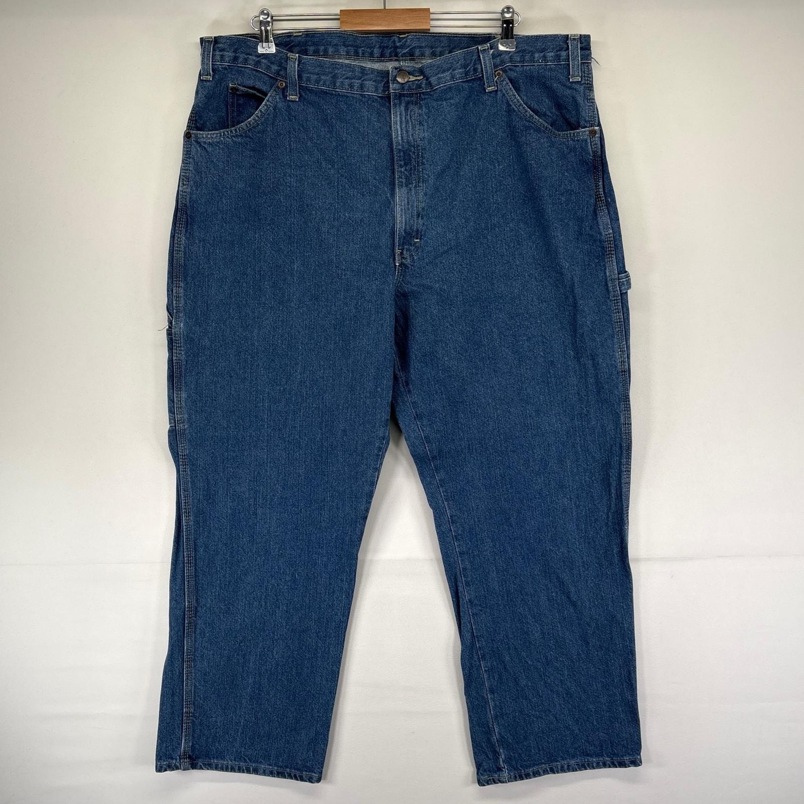 古着 ディッキーズ Dickies デニム パンツ ペインター ワーク ジッパーフライ ハンマーループ 大きいサイズ W42 L30  ブルー系 メンズ