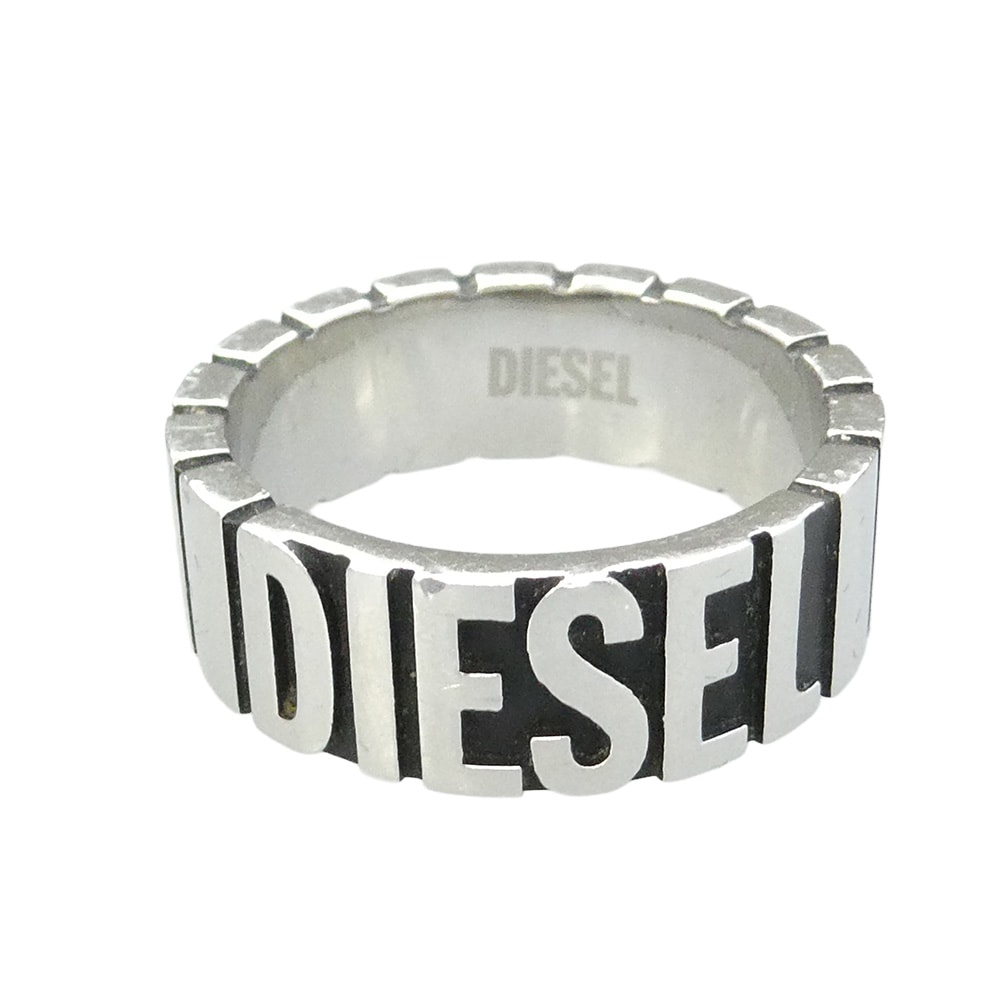 D (傷や汚れあり)】DIESEL ディーゼル ロゴ リング 10(約22.5号)【中古 