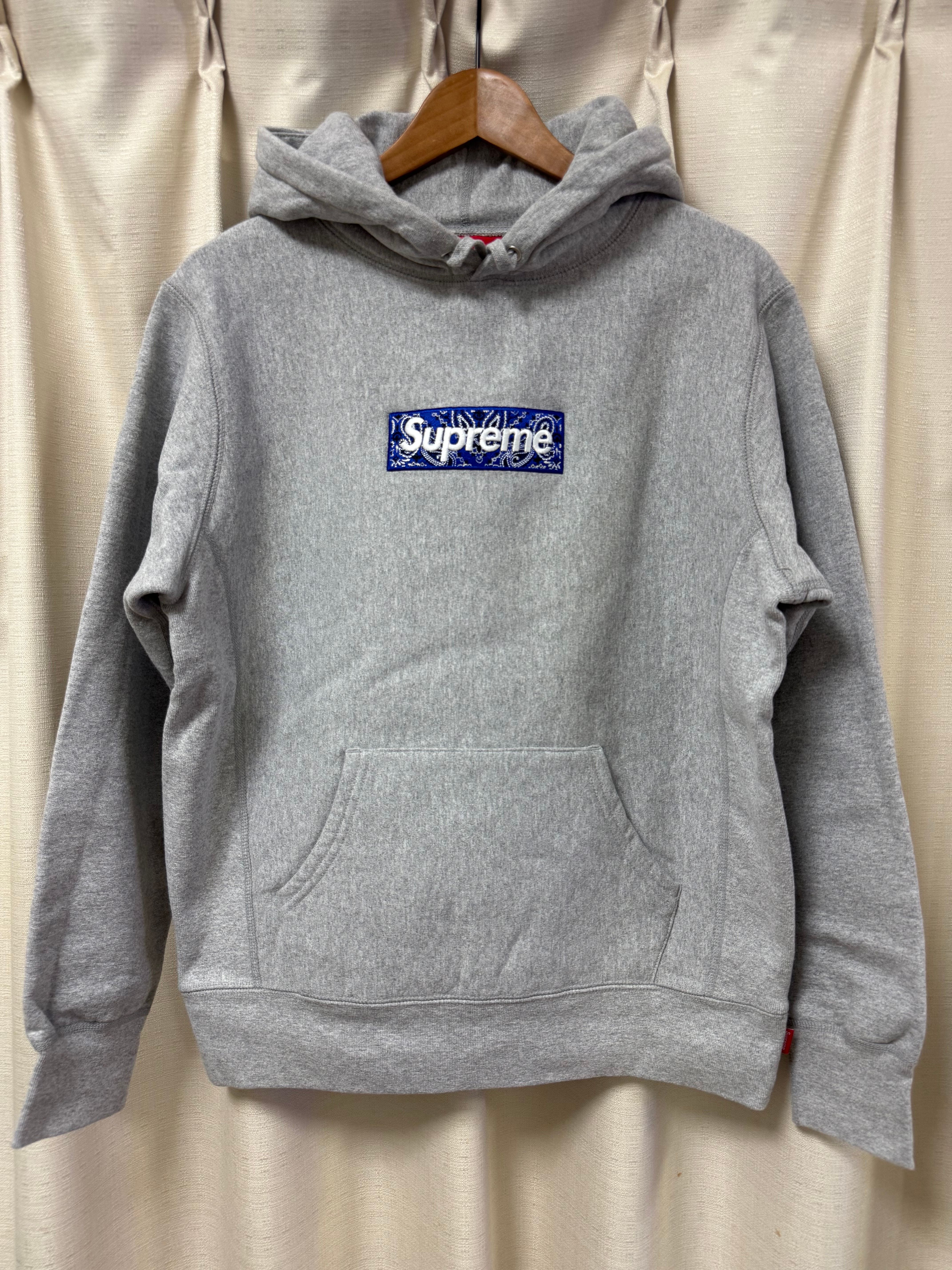 Supreme Bandana Box Logo Hooded Sweatshirt "Grey"