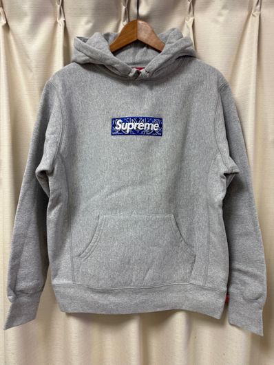 Supreme Bandana Box Logo Hooded Sweatshirt "Grey"