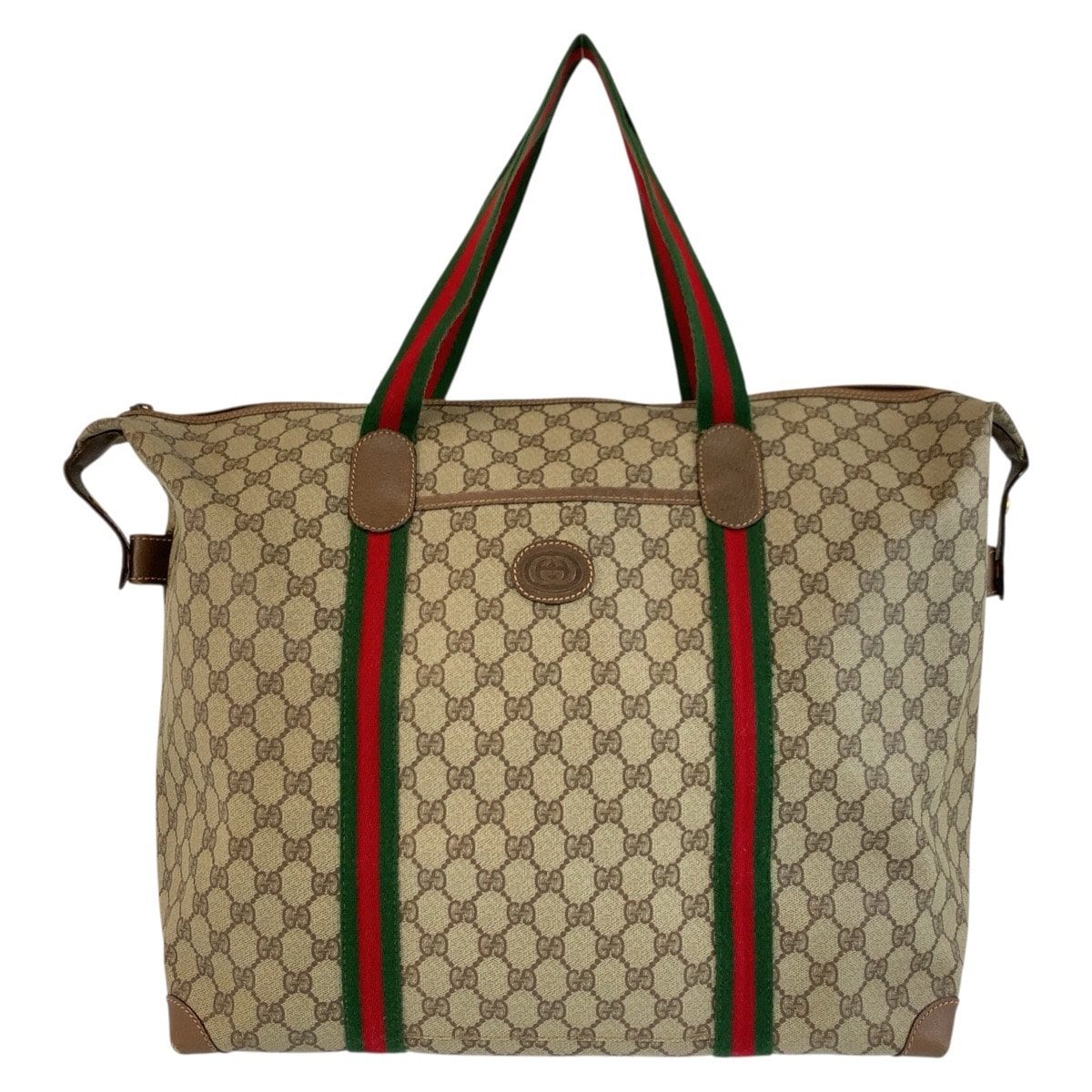 美品 GUCCI グッチ ヴィンテージ シェリーライン ベージュ GGスプリームキャンバス ボストンバッグ トートバッグ 603799 【中古】