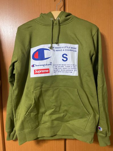 Supreme / Champion® Label Hooded Sweatshirt "Olive"