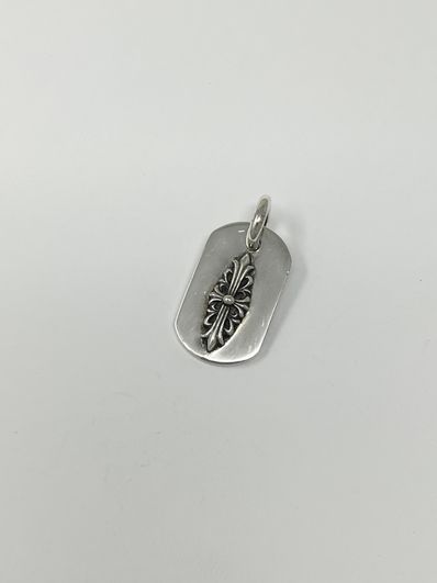 Chrome Hearts Dog Tag S-Lazed Floral Cross "Silver"