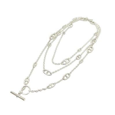エルメス HERMES ファランドール 160 シェーヌダンクル ロングネックレス ネックレス SV925 シルバー 新品