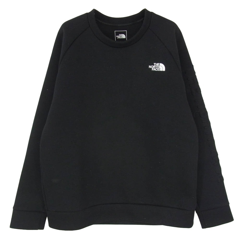 THE NORTH FACE ノースフェイス NT12287 Tech Air Sweat Crew テックエアー アーム ロゴ スウェット トレーナー ブラック系 L【中古】