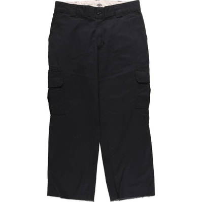 古着 ディッキーズ Dickies FLEX REGULAR STRAIGHT カットオフ ワークパンツ レディースXL(w31)相当/eaa557381
