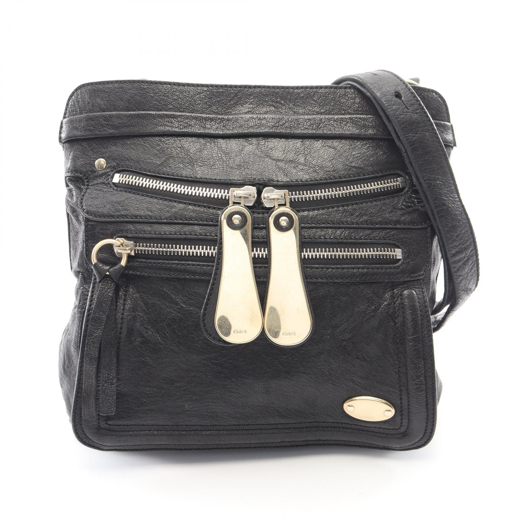 クロエ Chloe ベイ ショルダーバッグ バッグ レザー レディース ブラック系 【中古】