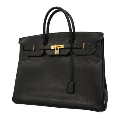 【6ge5881】エルメス ハンドバッグ バーキン40 アルデンヌ ブラック ゴールド金具 □A刻印【中古】メンズ