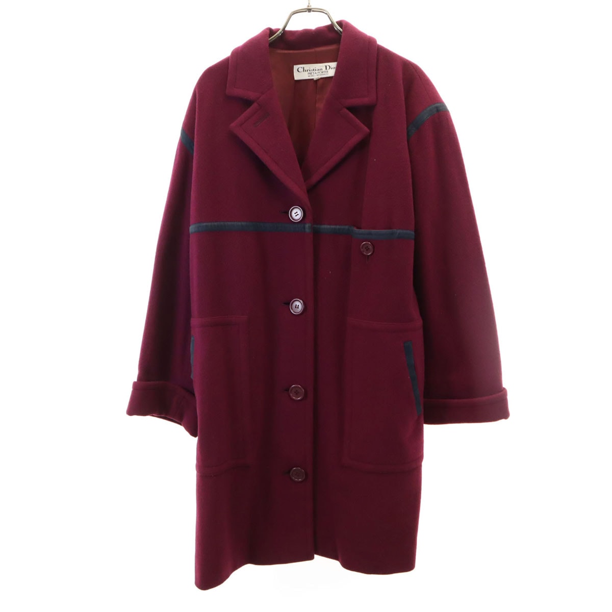 Christian Dior PRET-A-PORTER クリスチャンディオール プレタポルテ 90s オールド チェスターコート 9 ワインレッド