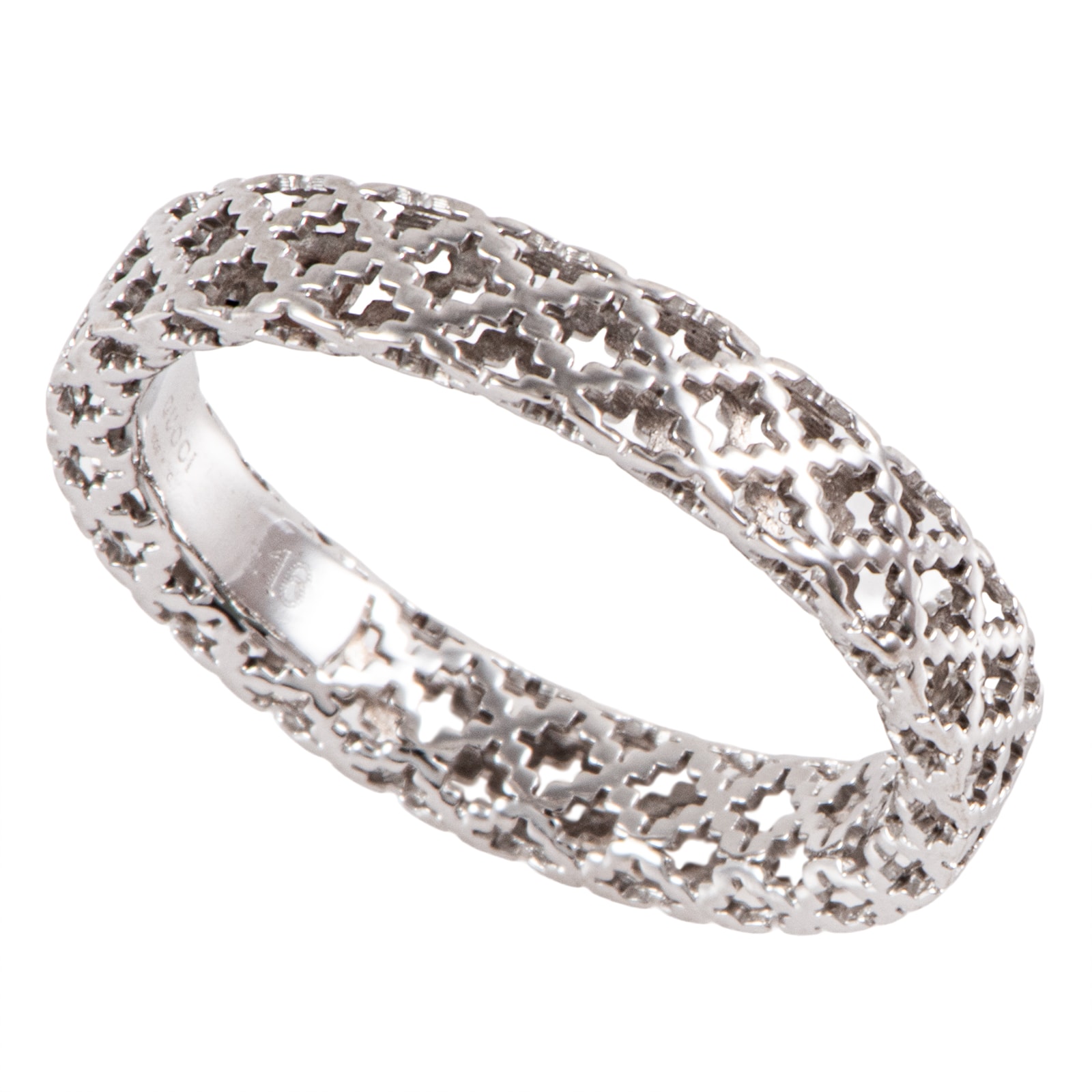 GUCCI グッチ ディアマンティッシマ リング 指輪 16号 K18WG シルバー【中古】