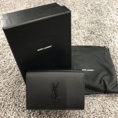 イブサンローラン 三つ折り コンパクトウォレット ブラック