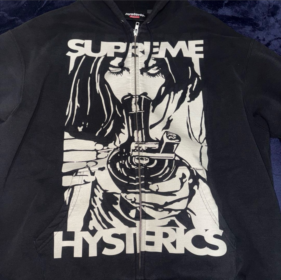 Supreme x HYSTERIC GLAMOUR Thermal Lined Zip Up Hooded Sweatshirt "Black"