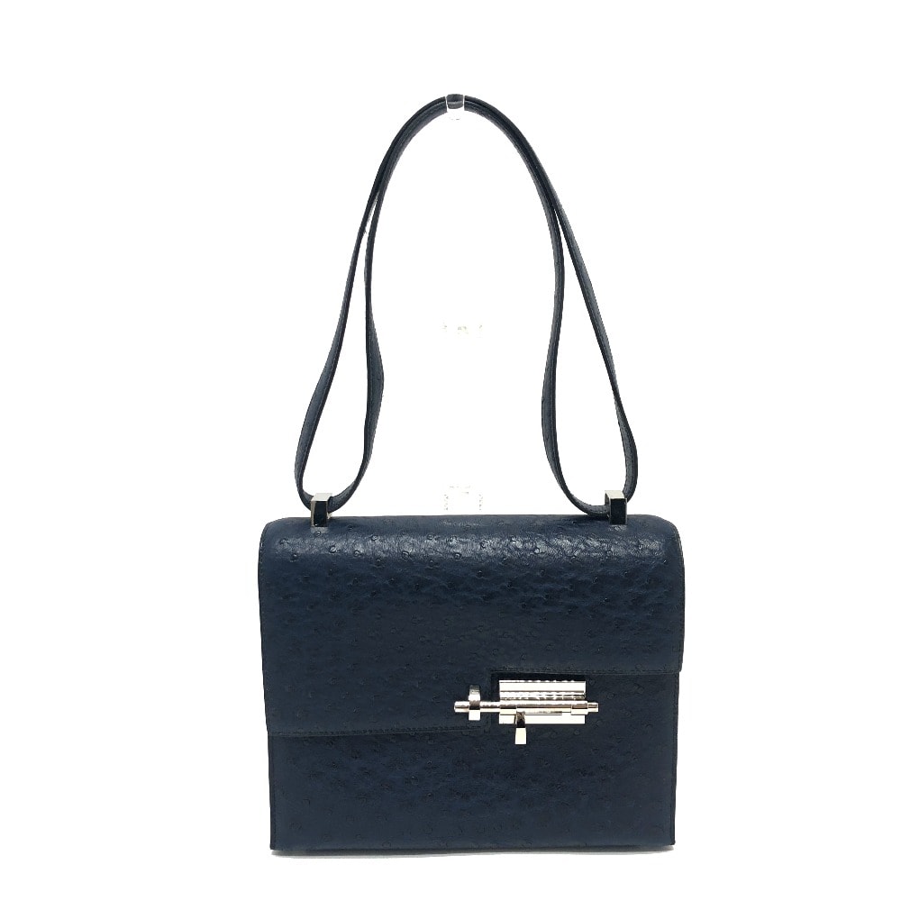 エルメス HERMES ヴェルー23 カバン バッグ ショルダーバッグ 斜め掛け ショルダーバッグ オーストリッチ Z刻刻 ブルー 新品同様