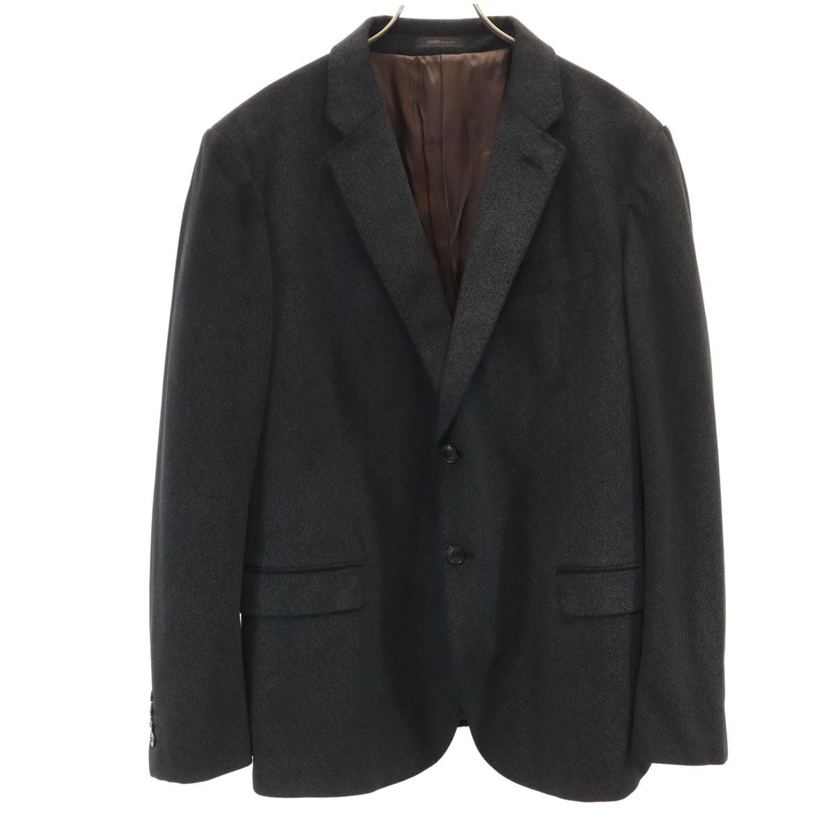 ARMANI COLLEZIONI アルマーニコレッツォーニ ヘリンボーン柄 テーラードジャケット 54 チャコールグレー