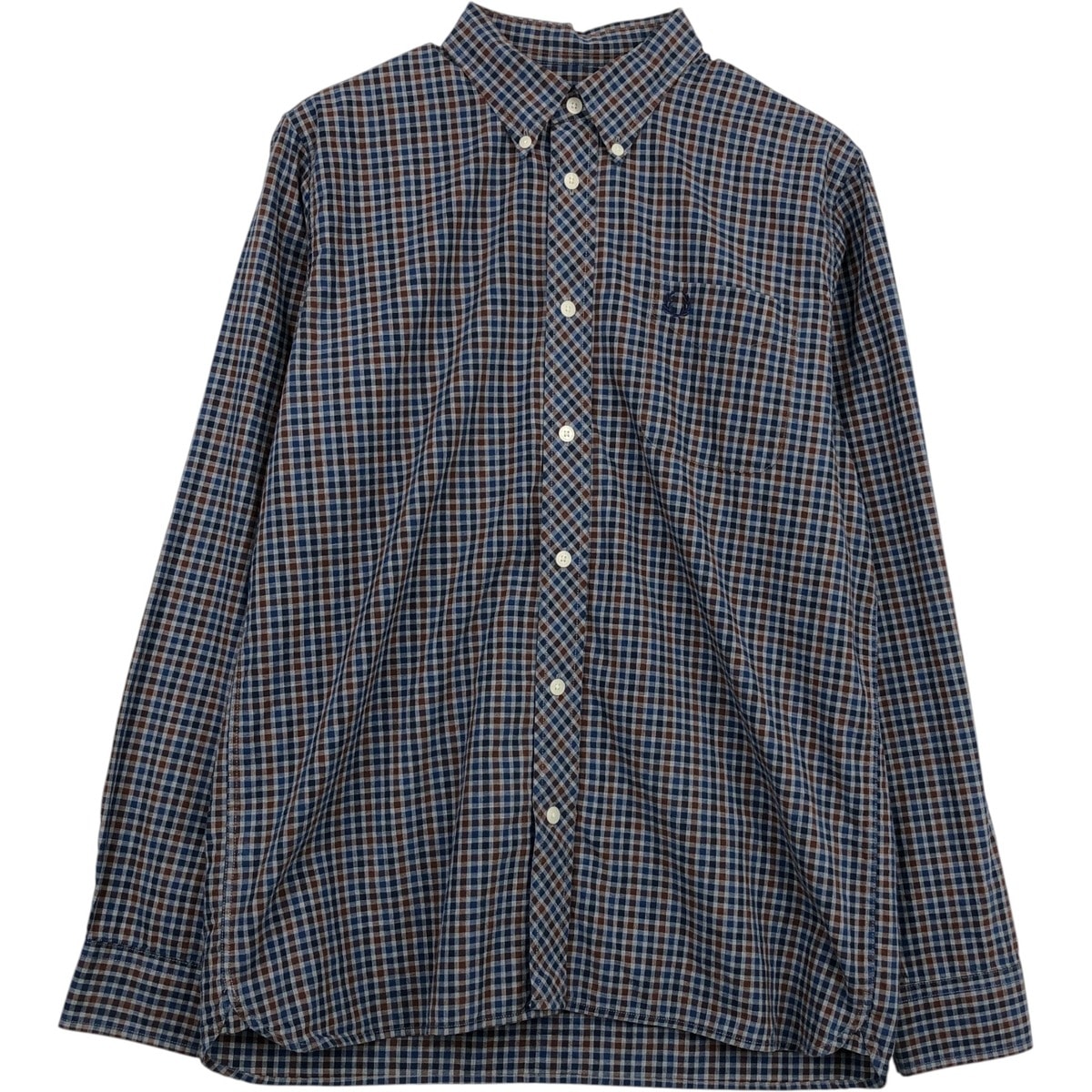 古着 FRED PERRY 長袖 ボタンダウンチェックシャツ メンズM相当/eaa635648