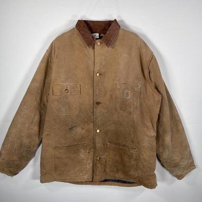 古着 80's~90's/80年代~90年代 ヴィンテージ カーハート Carhartt ダック ミシガンチョアコート 裏地ブランケット ブラウン系 メンズ