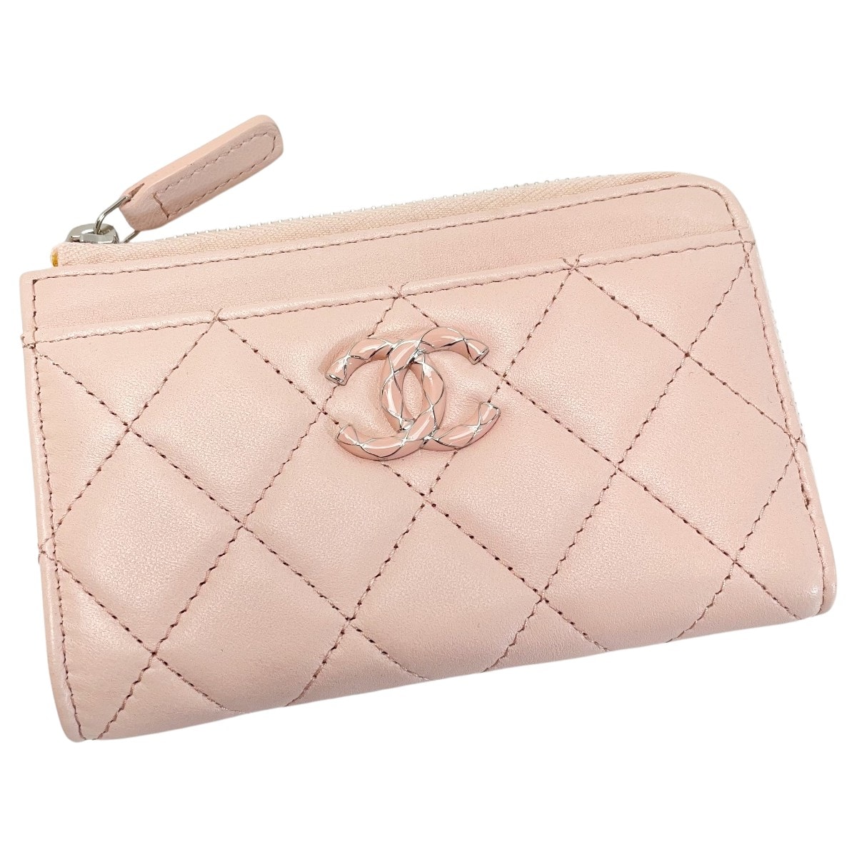 ☆☆CHANEL シャネル マトラッセ カードケース AP3630 ライトピンク ココマーク ラムスキン コインケース