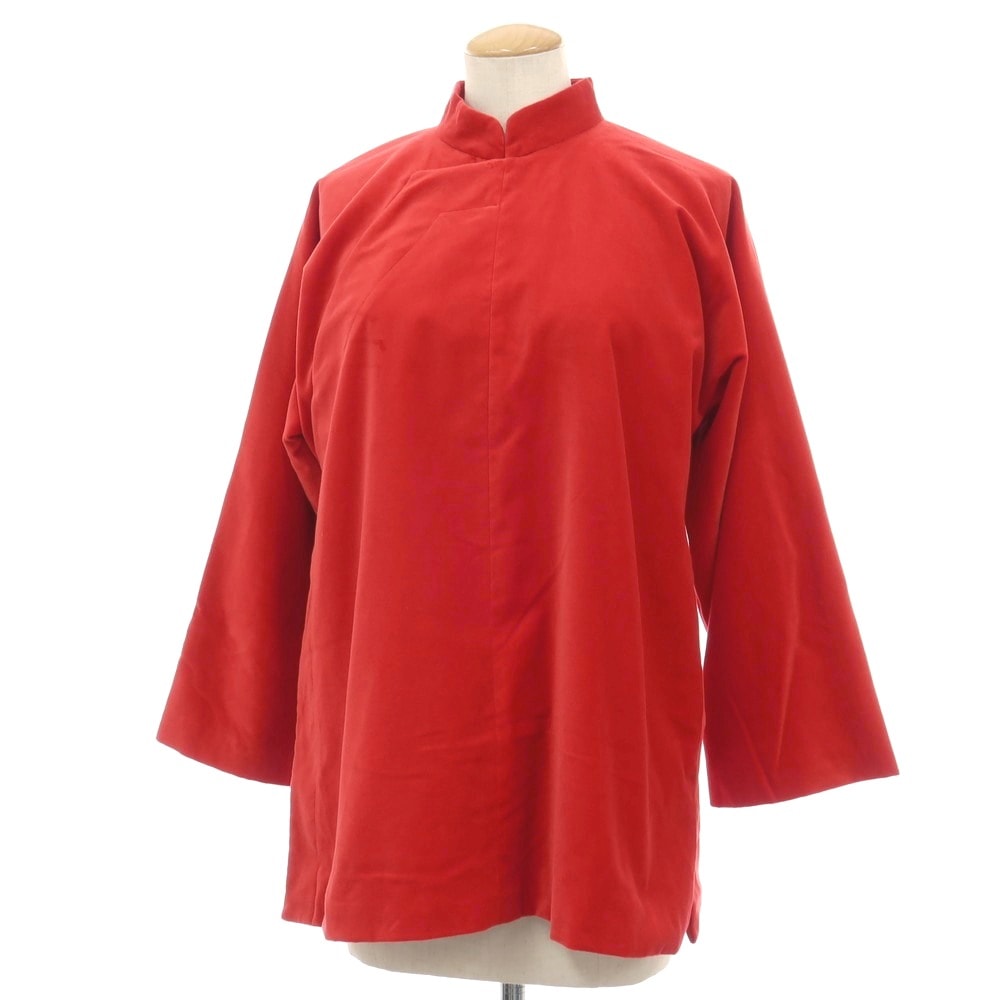 【中古】コムデギャルソン コムデギャルソン COMME des GARCONS COMME des GARCONS 2025年秋冬 ベロア マオカラー チャイナ ジャケット レッド【サイズS】【レディース】