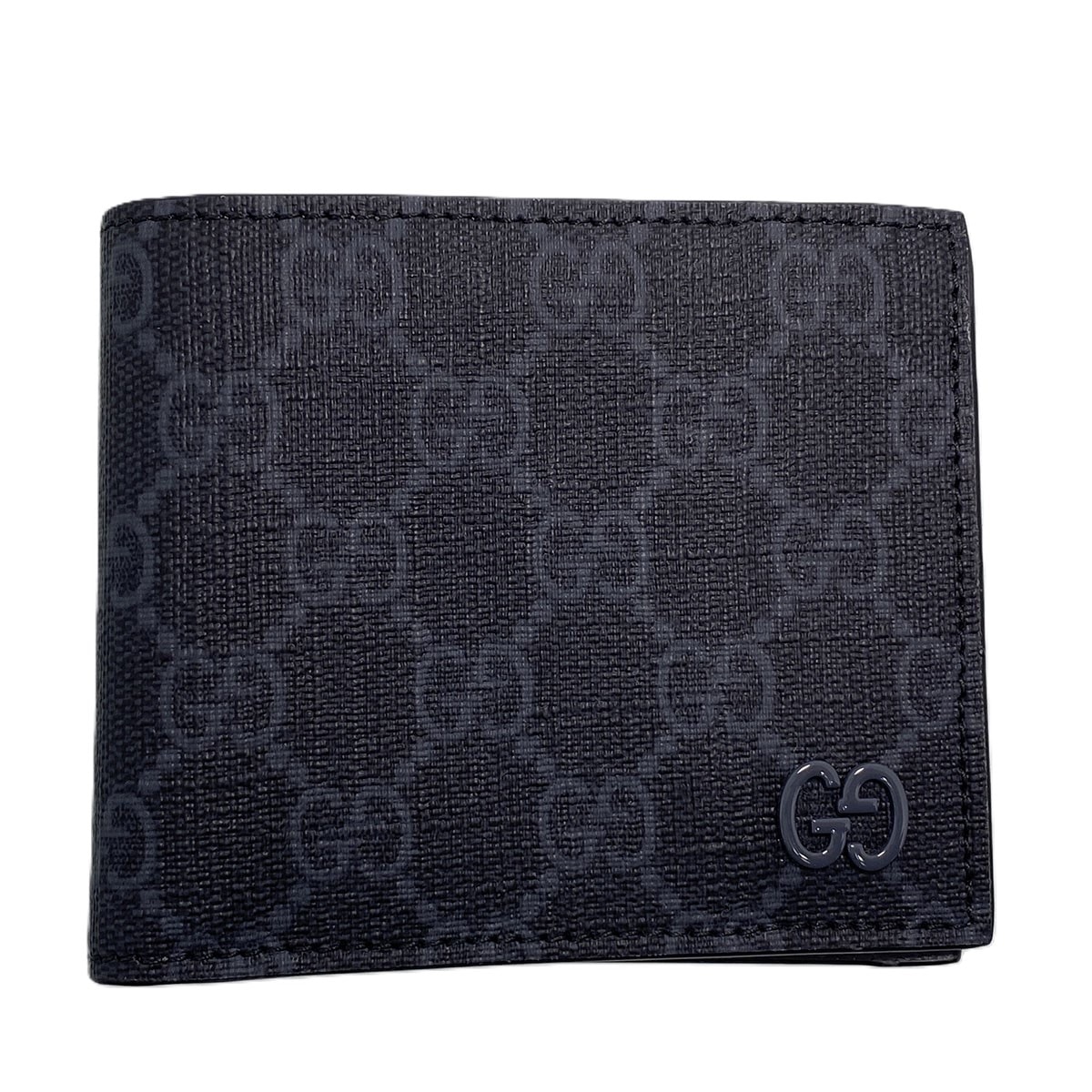 GUCCI グッチ GGスプリーム 二つ折り ウォレット 二つ折り財布 768243 GGスプリームキャンバス グレー メンズ【中古】