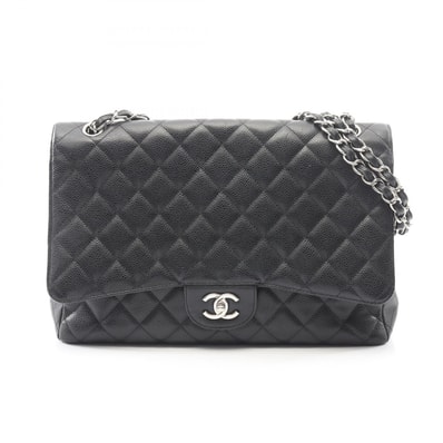 シャネル CHANEL デカマトラッセ シングルフラップ ショルダーバッグ バッグ レザー グレインドカーフスキン レディース ブラック系 【中古】