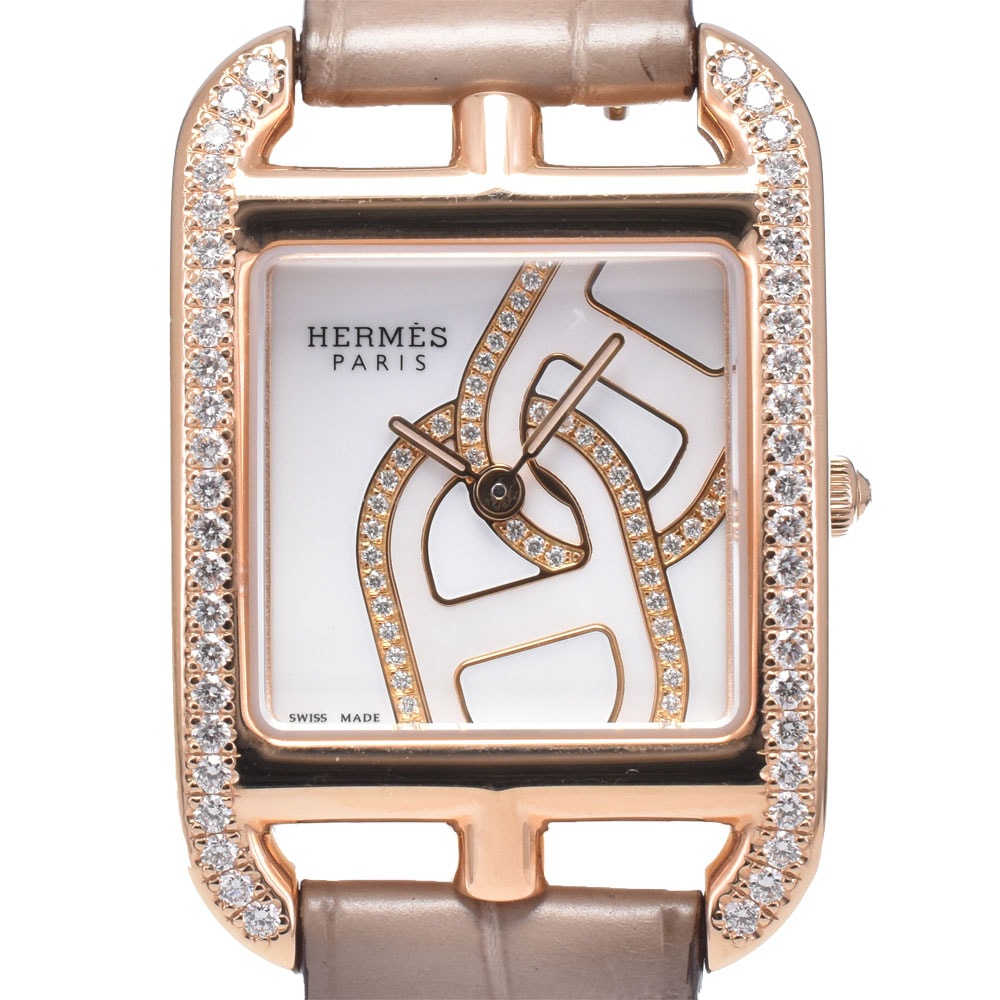 値下 エルメス HERMES CC1.371c ケープコッド ダイヤモンド レディース 未使用品 内箱・保証書付き 腕時計 M#148594