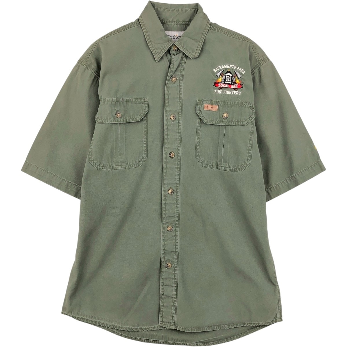 古着 カーハート Carhartt 半袖 ワークシャツ メンズS相当/eaa658068