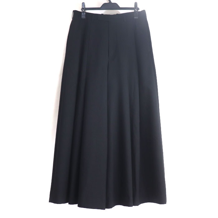 LAD MUSICIAN ラッドミュージシャン WOOL GABARDINE 2TUCK CROPPED WIDE SLACKS  パンツ ワイドフレアパンツ ブラック 2119-557 42 メンズ【中古】