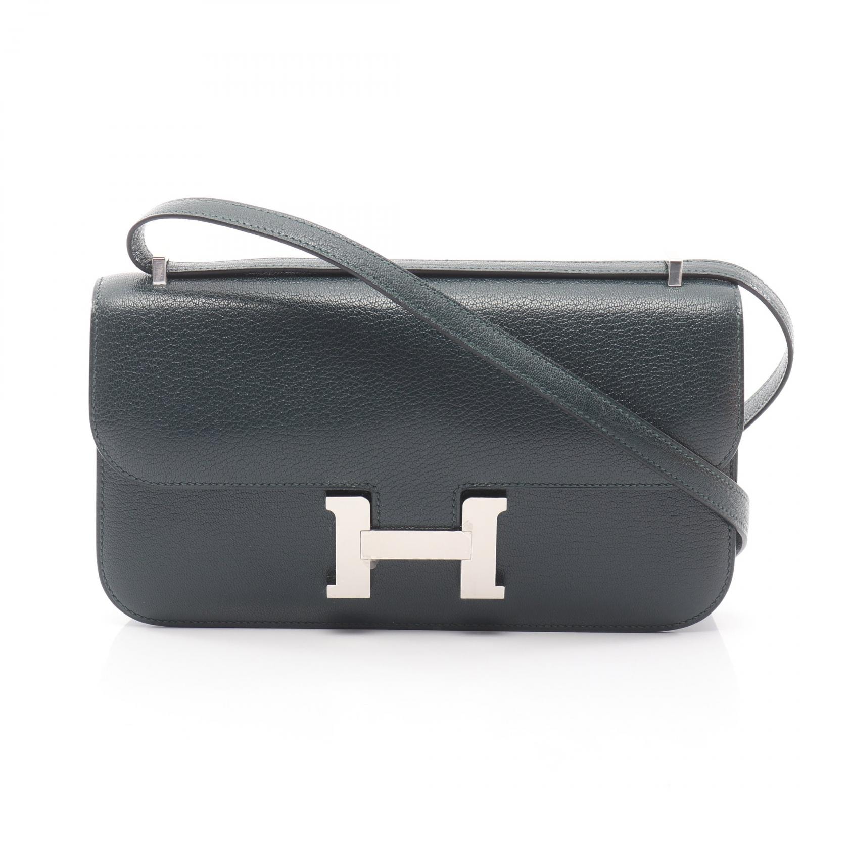 エルメス HERMES コンスタンスエラン ミロワール ショルダーバッグ バッグ シェーブル シェーブル K刻印(2025年製造) レディース グリーン系 【中古】