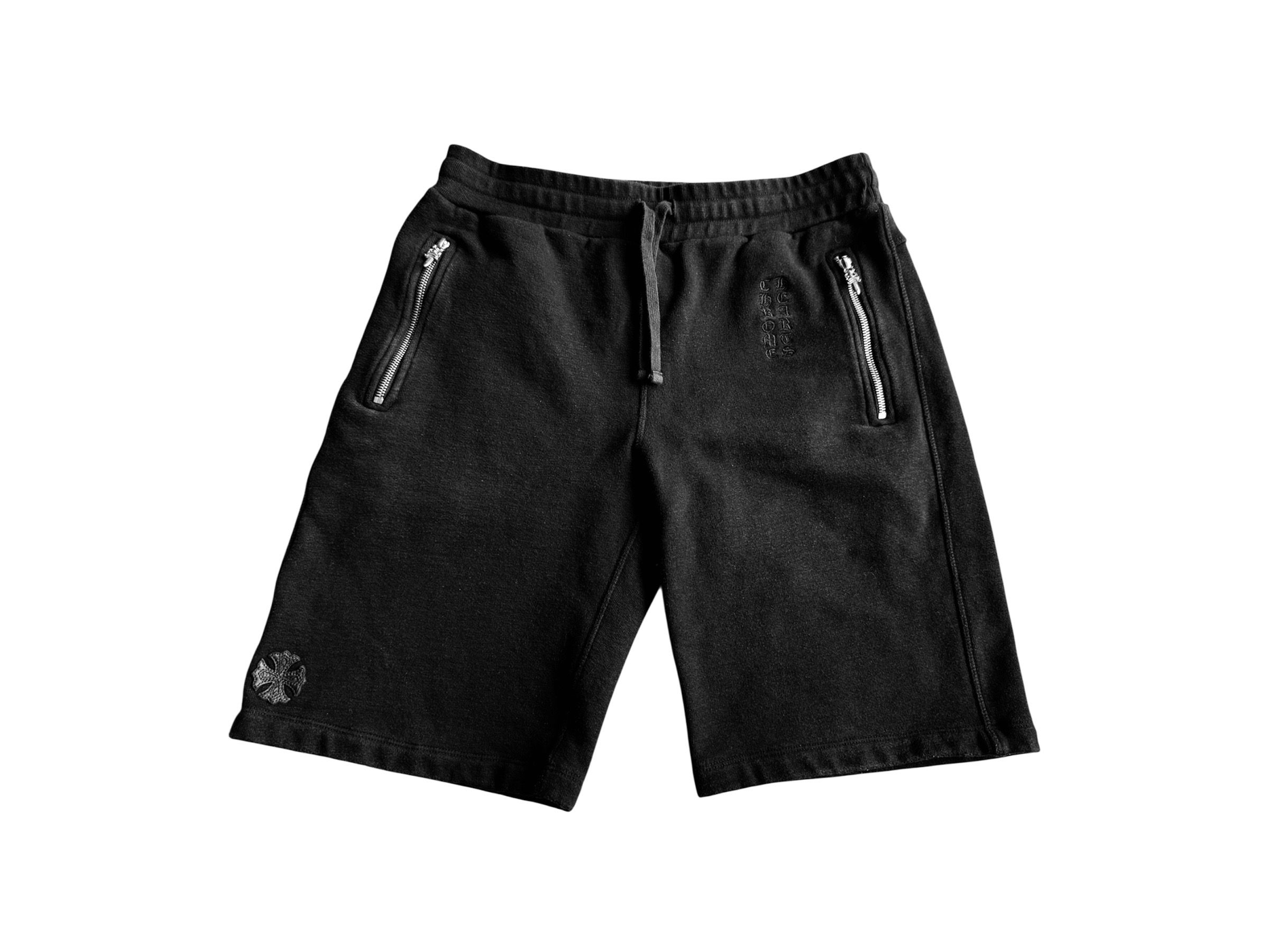 Chrome Hearts Y Not Leather Patch Sweat Half Pants "Black"