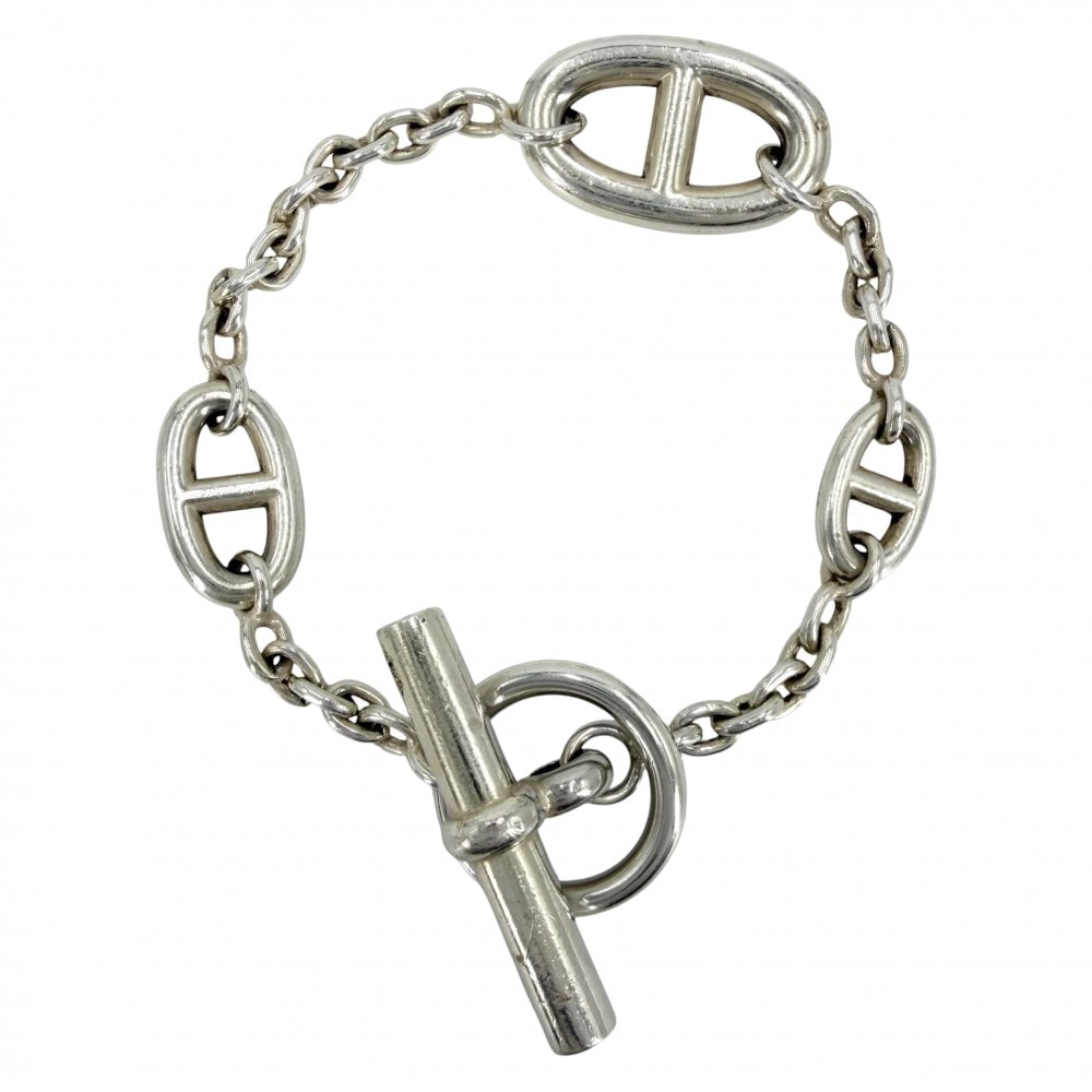 HERMES エルメス ブレスレット シェーヌダンクル ファランドールST アクセサリー ジュエリー メンズ レディース シルバー925 ユニセックス 約25.8g【中古品】
