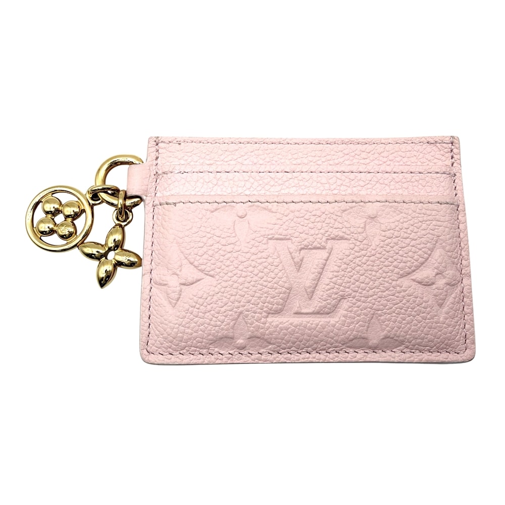 LOUIS VUITTON ルイヴィトン カードケース モノグラムアンプラント ポルトカルトLVチャーム パスケース M27888 モノグラムアンプラント    ピンク ゴールド金具 レディース【中古品】