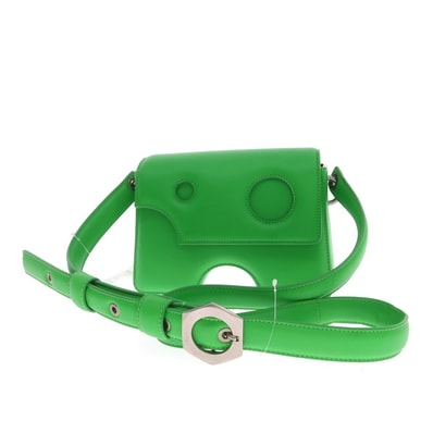 【中古】オフホワイト OFF-WHITE レザー ショルダーバッグ グリーン【W21.5xH15.5xD7.3】【ユニセックス】