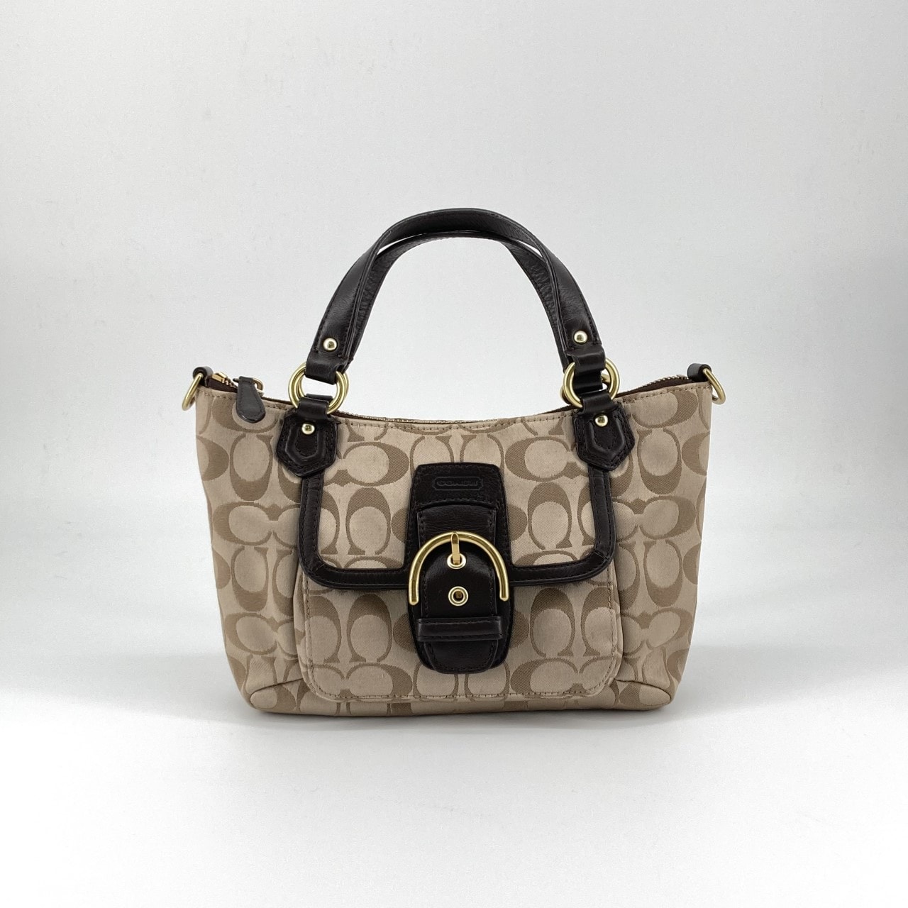 COACH(コーチ) シグネチャー 2way サテンキャンバス ミニバッグ F50084 ショルダーバッグ ベージュ