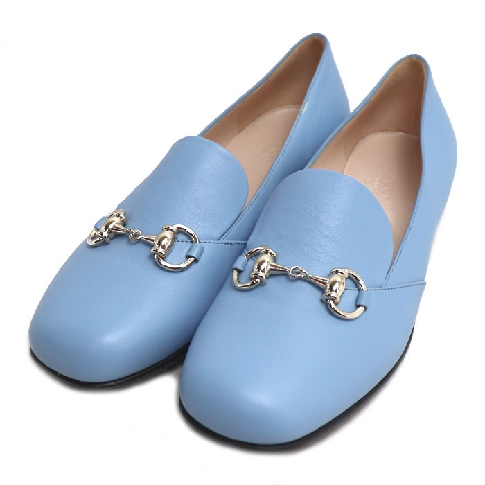 GUCCI グッチ ホースビット パンプス ライトブルー 466702 
36 1/2 レディース【中古】【美品】