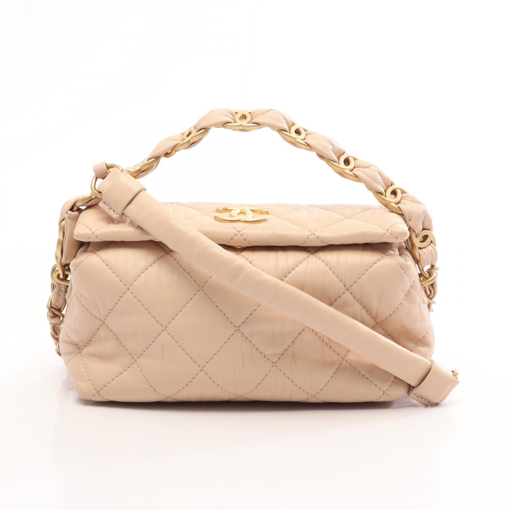 シャネル CHANEL マトラッセ 2WAY ショルダーバッグ バッグ ラムスキン(羊革) レディース ベージュ系 AS2479 【中古】