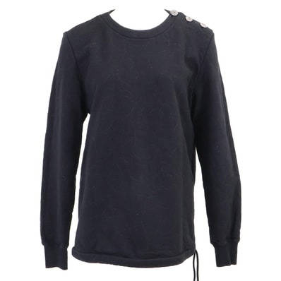 シャネル 【美品】P59465K07820 ココマークボタン カメリア刺繍 スウェットシャツ/ 40