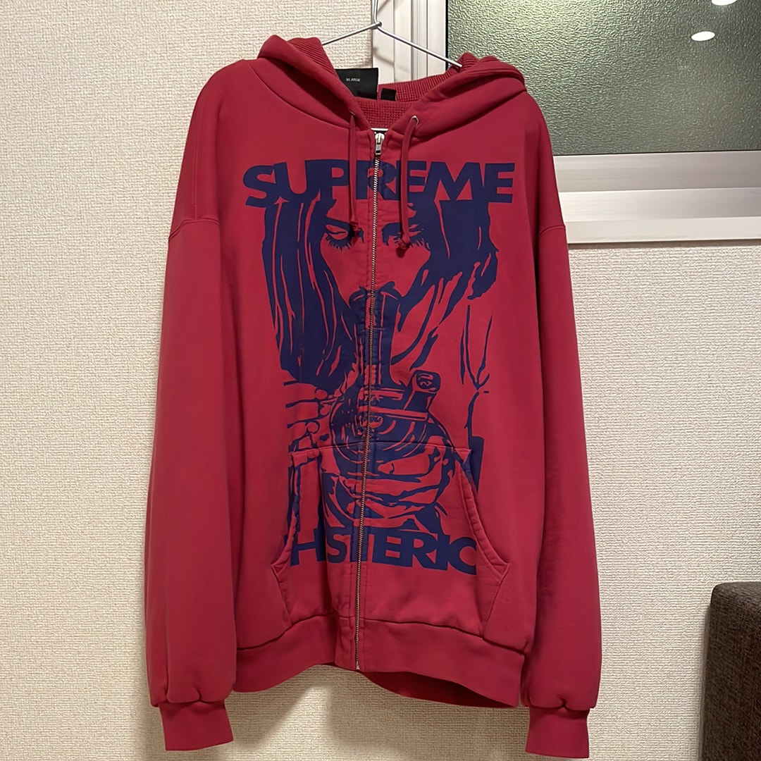 Supreme x HYSTERIC GLAMOUR Thermal Lined Zip Up Hooded Sweatshirt "Red"