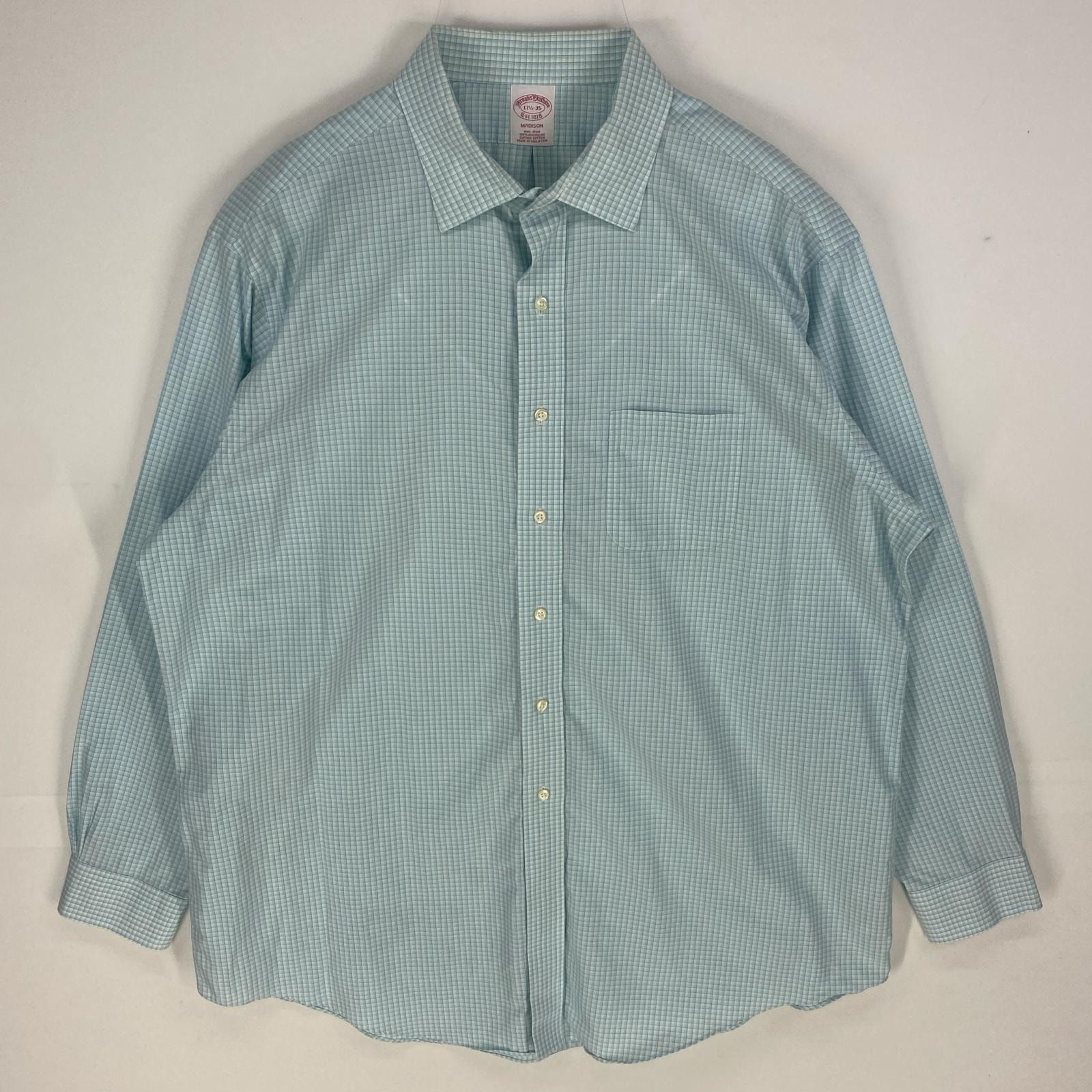 古着 ブルックスブラザーズ Brooks Brothers 長袖シャツ 胸ポケット ロングスリーブ ボタン 17  ブルー系 メンズ
