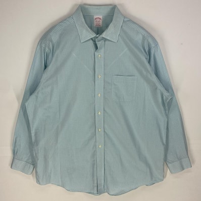 古着 ブルックスブラザーズ Brooks Brothers 長袖シャツ 胸ポケット ロングスリーブ ボタン 17 ブルー系 メンズ
