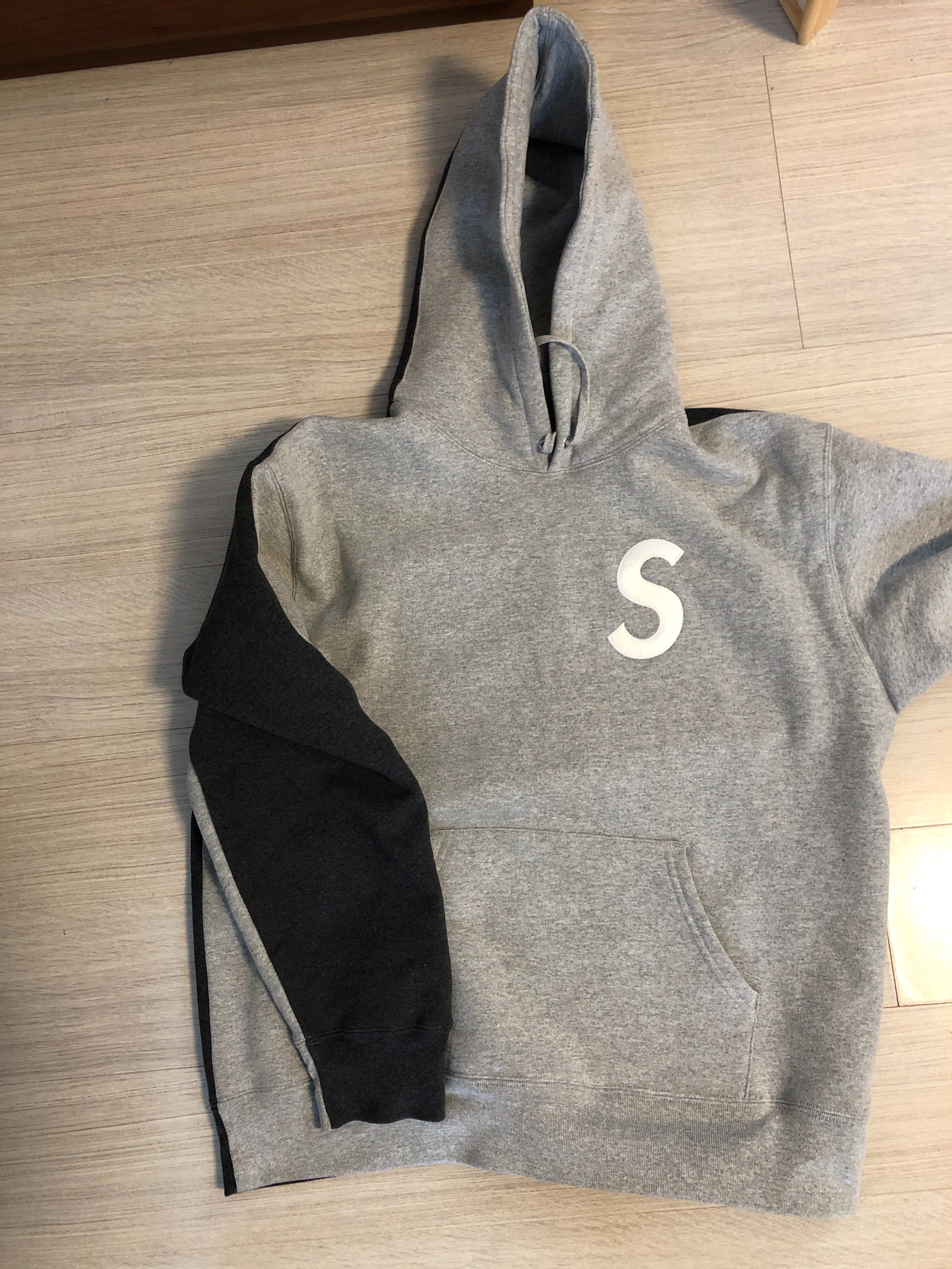 Supreme S Logo Split Hooded Sweatshirt "Heather Grey"