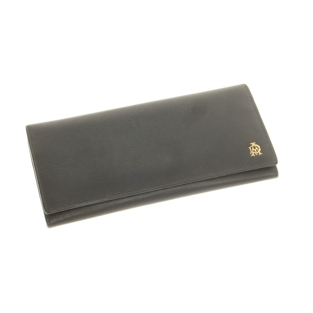 【中古】ダンヒル Dunhill レザー 長財布 ブラック【メンズ】
