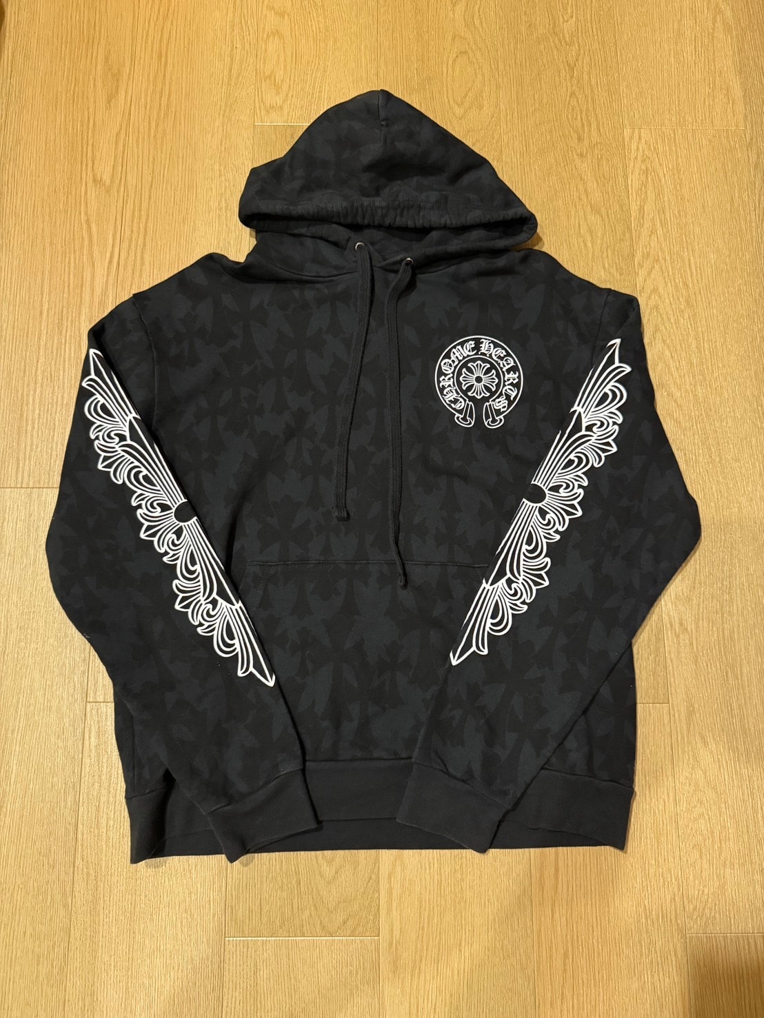 Chrome Hearts Cemetery Cross All Over Print Hoodie "Black"