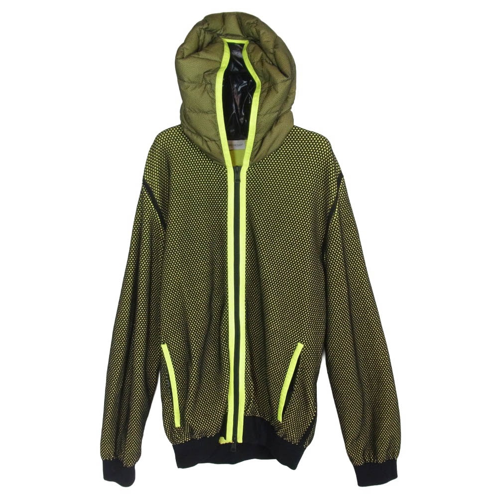 MONCLER モンクレール 19AW E10919420300 MAGLIA TRICOT CARDIGAN マグリア トリコット ジップアップ フーディ カーディガン XL イエロー系 XL【美品】【中古】