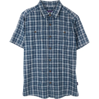 古着 パタゴニア Patagonia バックステップシャツ 53139SP19 チェック柄 半袖 オーガニックコットン×ヘンプシャツ ボックスシャツ メンズS相当/eaa654321