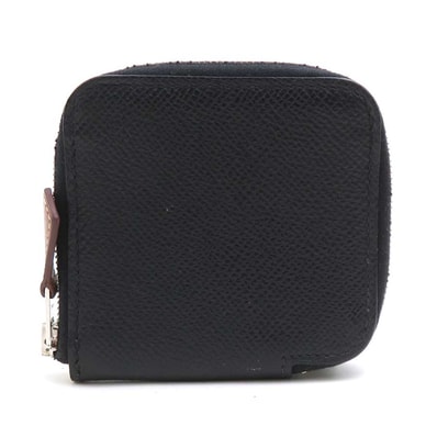 エルメス HERMES コインケース アザップ シルクイン ヴォーエプソン ブラック ユニセックス【中古】 r11059a