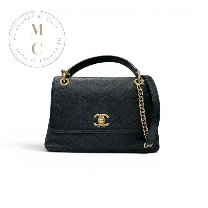 シャネル CHANEL バッグ ショルダーバッグ ブラック ゴールド ココマーク Vステッチ ターンロック 2WAY ハンドバッグ