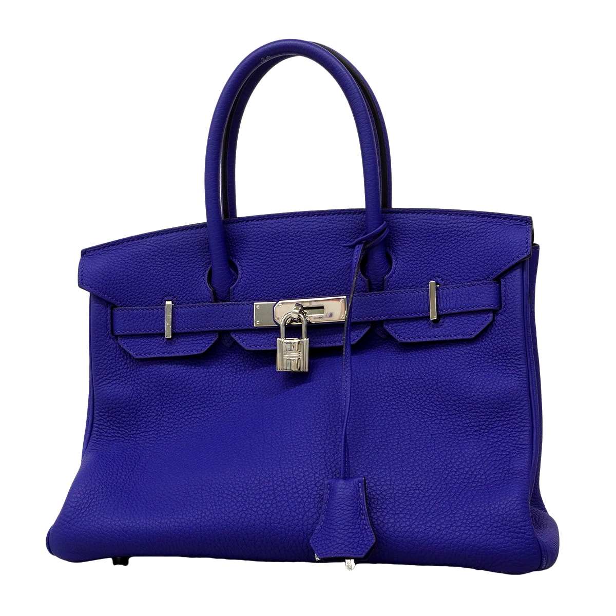 ★最終価格★SALE【6fa1549】エルメス ハンドバッグ バーキン30 トゴ ブルーエレクトリック シルバー金具 T刻印【中古】レディース