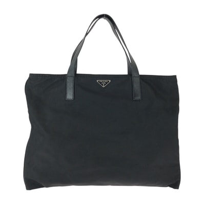 美品 PRADA プラダ テスート 三角ロゴプレート ブラック 黒 シルバー金具 ナイロン トートバッグ ハンドバッグ 603752 【中古】