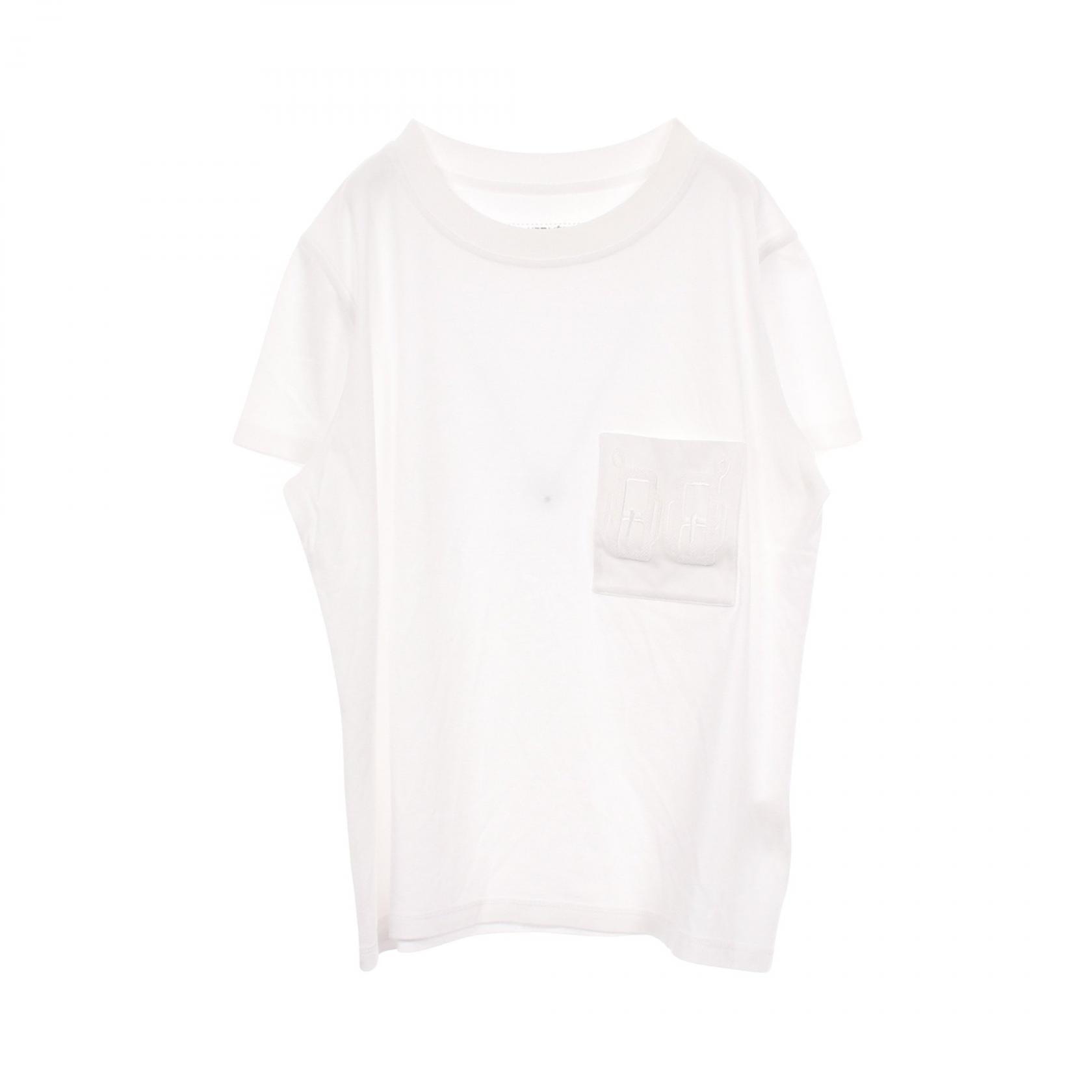 エルメス HERMES 刺繍ポケット 半袖Tシャツ 衣料品 トップス コットン ホワイト レディース ホワイト系 【中古】